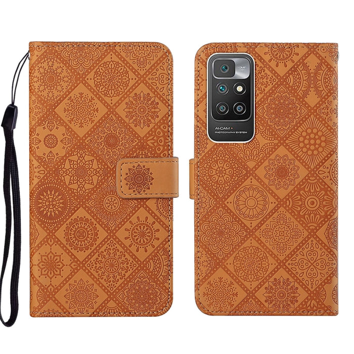 Estuche para teléfono de cuero con patrón en relieve de estilo étnico, For Xiaomi Redmi 10, For Xiaomi Redmi 10C, For Xiaomi Redmi K40, For Xiaomi Redmi Note 11, For Xiaomi Redmi Note 11 4G Global, For Xiaomi Redmi Note 11 Pro                          ...