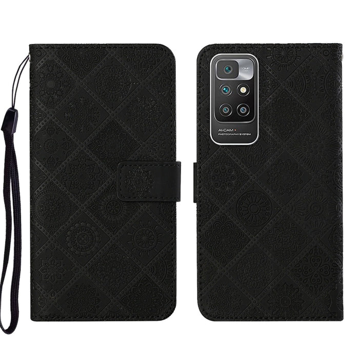Estuche para teléfono de cuero con patrón en relieve de estilo étnico, For Xiaomi Redmi 10, For Xiaomi Redmi 10C, For Xiaomi Redmi K40, For Xiaomi Redmi Note 11, For Xiaomi Redmi Note 11 4G Global, For Xiaomi Redmi Note 11 Pro                          ...