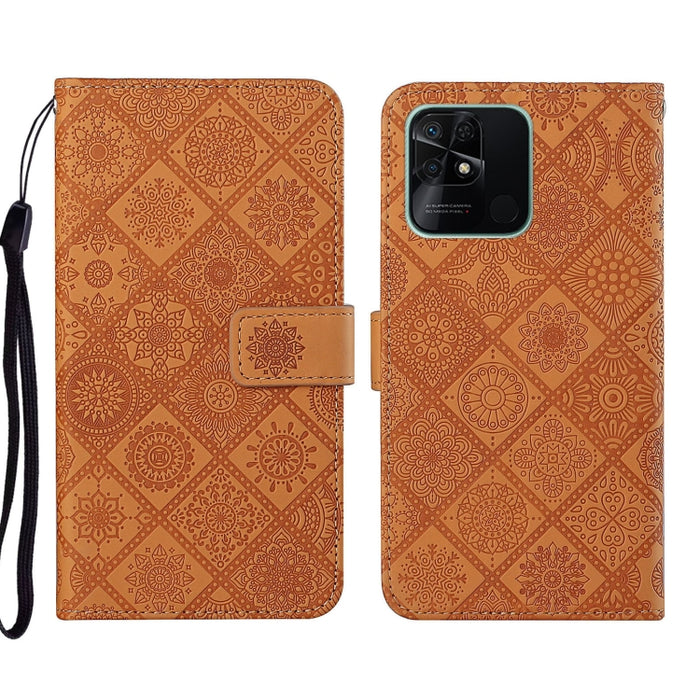 Estuche para teléfono de cuero con patrón en relieve de estilo étnico, For Xiaomi Redmi 10, For Xiaomi Redmi 10C, For Xiaomi Redmi K40, For Xiaomi Redmi Note 11, For Xiaomi Redmi Note 11 4G Global, For Xiaomi Redmi Note 11 Pro                          ...