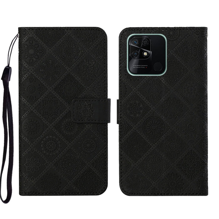 Estuche para teléfono de cuero con patrón en relieve de estilo étnico, For Xiaomi Redmi 10, For Xiaomi Redmi 10C, For Xiaomi Redmi K40, For Xiaomi Redmi Note 11, For Xiaomi Redmi Note 11 4G Global, For Xiaomi Redmi Note 11 Pro                          ...