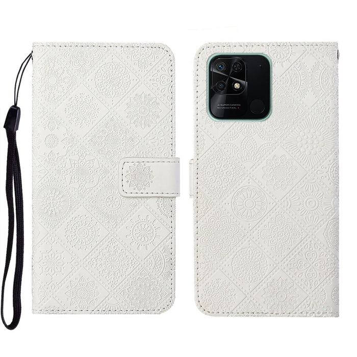 Estuche para teléfono de cuero con patrón en relieve de estilo étnico, For Xiaomi Redmi 10, For Xiaomi Redmi 10C, For Xiaomi Redmi K40, For Xiaomi Redmi Note 11, For Xiaomi Redmi Note 11 4G Global, For Xiaomi Redmi Note 11 Pro                          ...