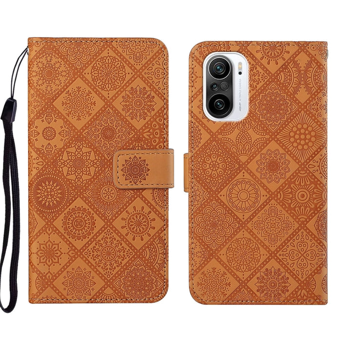 Estuche para teléfono de cuero con patrón en relieve de estilo étnico, For Xiaomi Redmi 10, For Xiaomi Redmi 10C, For Xiaomi Redmi K40, For Xiaomi Redmi Note 11, For Xiaomi Redmi Note 11 4G Global, For Xiaomi Redmi Note 11 Pro                          ...