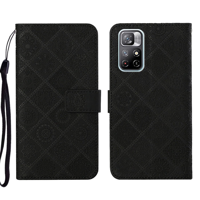 Estuche para teléfono de cuero con patrón en relieve de estilo étnico, For Xiaomi Redmi 10, For Xiaomi Redmi 10C, For Xiaomi Redmi K40, For Xiaomi Redmi Note 11, For Xiaomi Redmi Note 11 4G Global, For Xiaomi Redmi Note 11 Pro                          ...