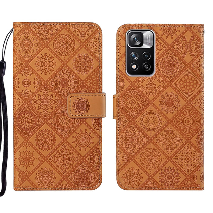 Estuche para teléfono de cuero con patrón en relieve de estilo étnico, For Xiaomi Redmi 10, For Xiaomi Redmi 10C, For Xiaomi Redmi K40, For Xiaomi Redmi Note 11, For Xiaomi Redmi Note 11 4G Global, For Xiaomi Redmi Note 11 Pro                          ...