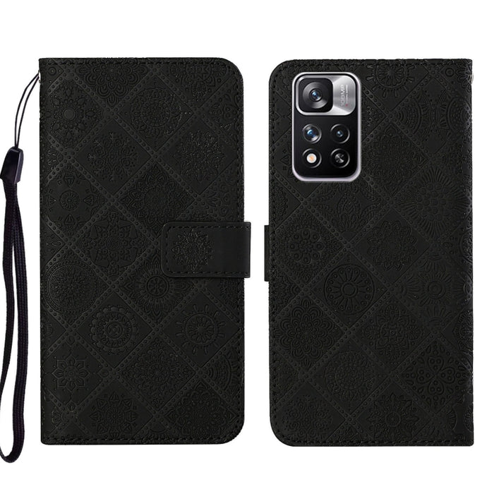 Estuche para teléfono de cuero con patrón en relieve de estilo étnico, For Xiaomi Redmi 10, For Xiaomi Redmi 10C, For Xiaomi Redmi K40, For Xiaomi Redmi Note 11, For Xiaomi Redmi Note 11 4G Global, For Xiaomi Redmi Note 11 Pro                          ...