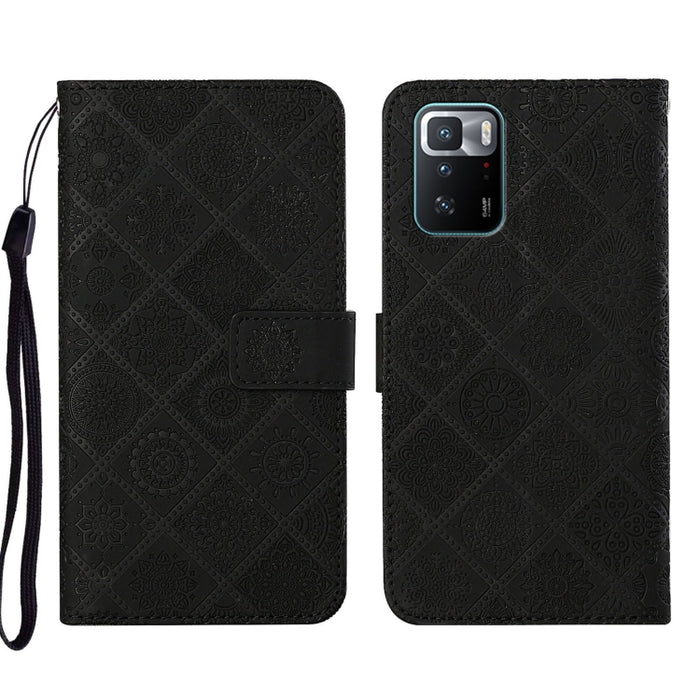 Estuche para teléfono de cuero con patrón en relieve de estilo étnico, For Xiaomi Redmi 10, For Xiaomi Redmi 10C, For Xiaomi Redmi K40, For Xiaomi Redmi Note 11, For Xiaomi Redmi Note 11 4G Global, For Xiaomi Redmi Note 11 Pro                          ...