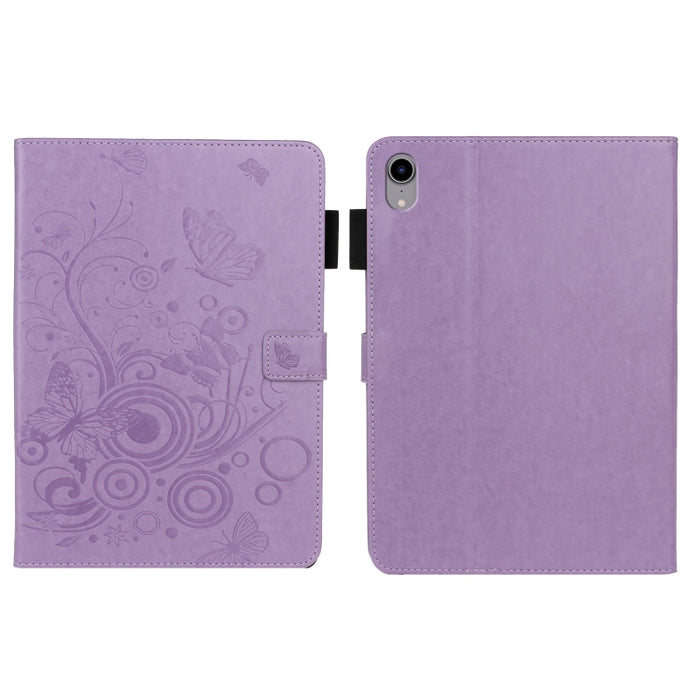 Estuche para tableta de cuero elegante con diseño de mariposa en relieve