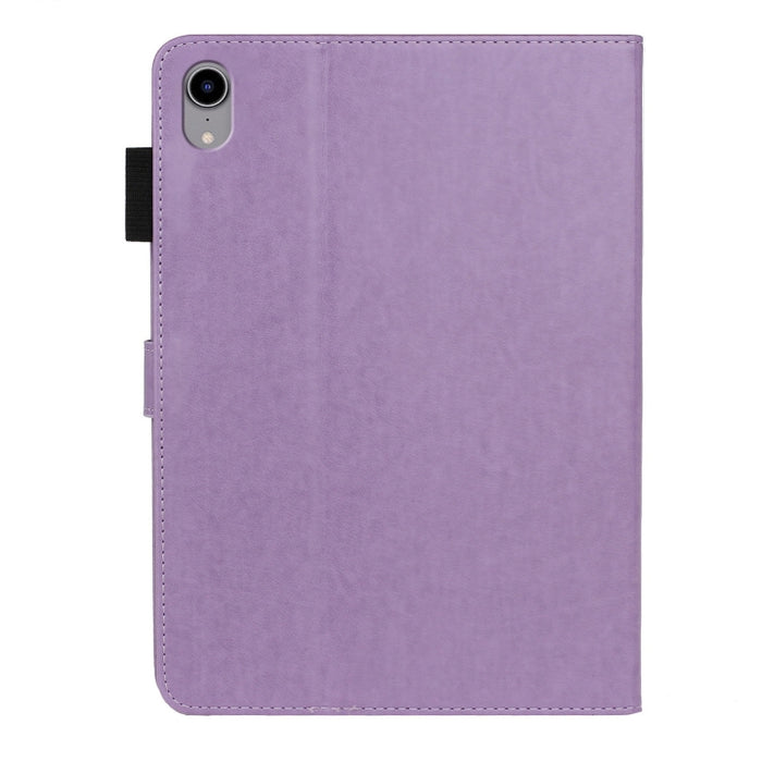 Estuche para tableta de cuero elegante con diseño de mariposa en relieve
