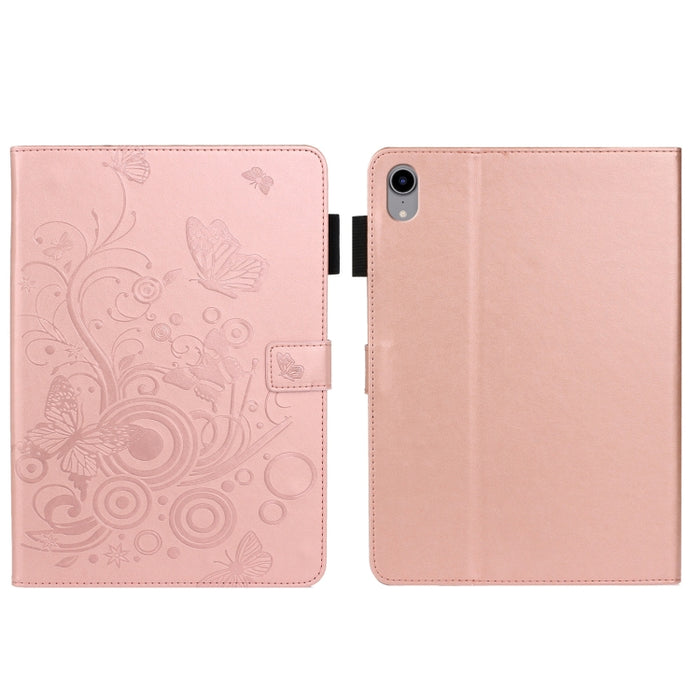 Estuche para tableta de cuero elegante con diseño de mariposa en relieve