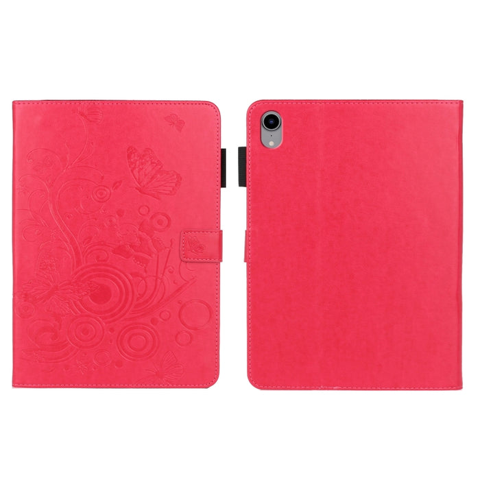 Estuche para tableta de cuero elegante con diseño de mariposa en relieve