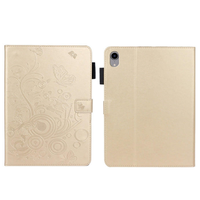 Estuche para tableta de cuero elegante con diseño de mariposa en relieve