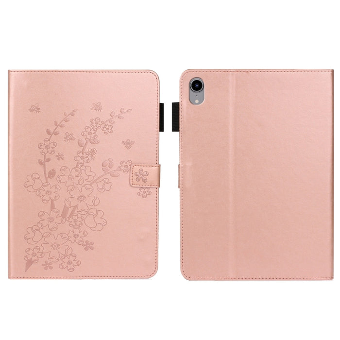 Estuche para tableta de cuero elegante con estampado Plum Bossom en relieve