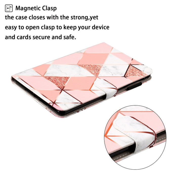 Funda para tableta de cuero inteligente pintada con textura cruzada