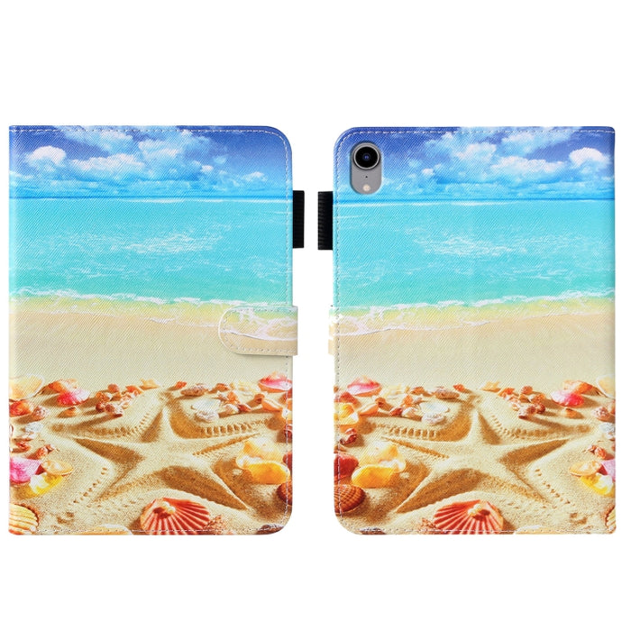 Funda para tableta de cuero inteligente pintada con textura cruzada