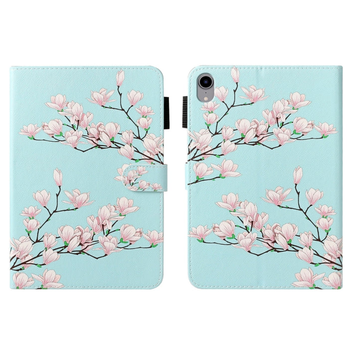 Funda para tableta de cuero inteligente pintada con textura cruzada