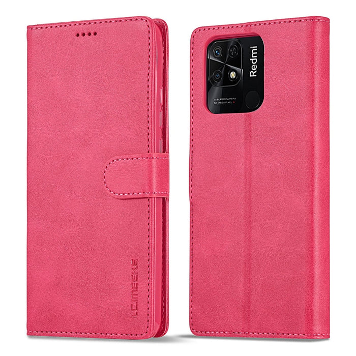 LC.IMEEKE Estuche para teléfono de cuero con textura de becerro, For Xiaomi Redmi 10C