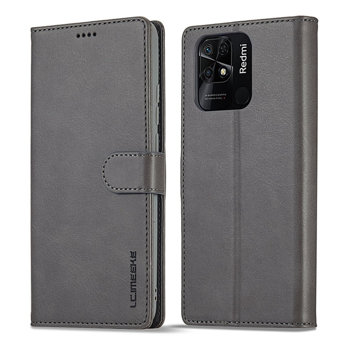 LC.IMEEKE Estuche para teléfono de cuero con textura de becerro, For Xiaomi Redmi 10C
