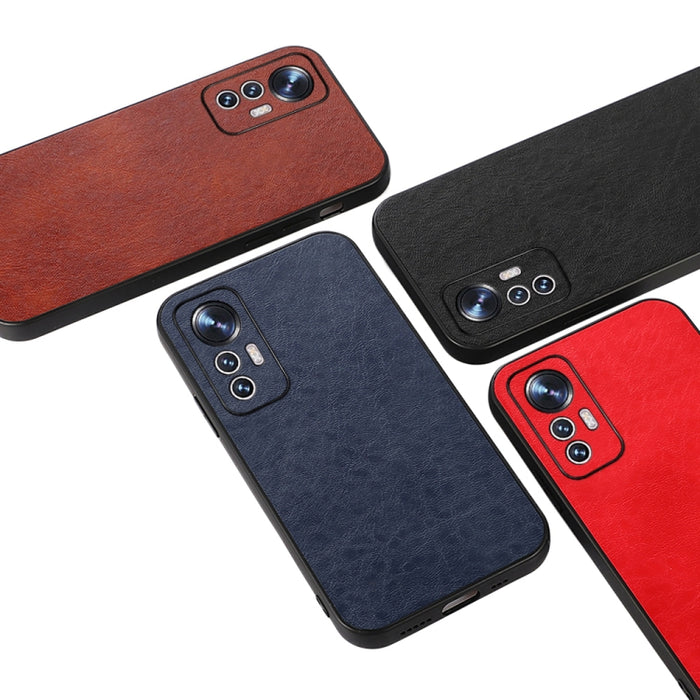 Caja del teléfono de la PU de la textura del caballo loco del agujero exacto, For Xiaomi Mi 12 Lite
