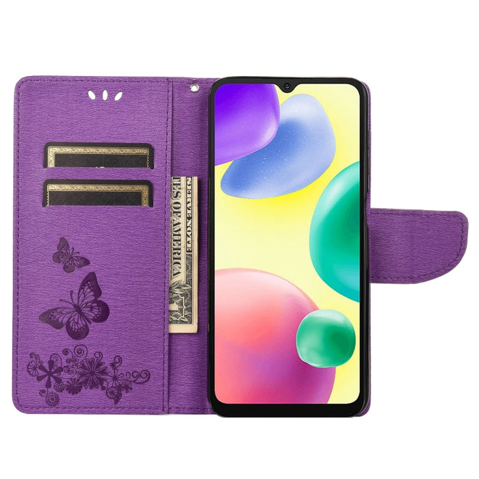 Estuche para teléfono de cuero con relieve de mariposa, For Xiaomi Redmi 10A, For Xiaomi Redmi 10C, For Samsung Galaxy M23 5G, For Samsung Galaxy M53 5G