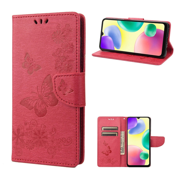 Estuche para teléfono de cuero con relieve de mariposa, For Xiaomi Redmi 10A, For Xiaomi Redmi 10C, For Samsung Galaxy M23 5G, For Samsung Galaxy M53 5G