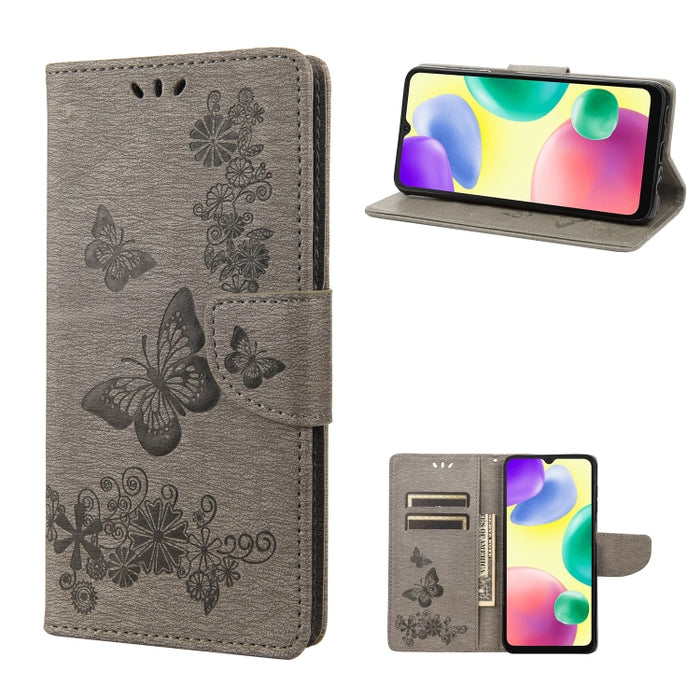 Estuche para teléfono de cuero con relieve de mariposa, For Xiaomi Redmi 10A, For Xiaomi Redmi 10C, For Samsung Galaxy M23 5G, For Samsung Galaxy M53 5G