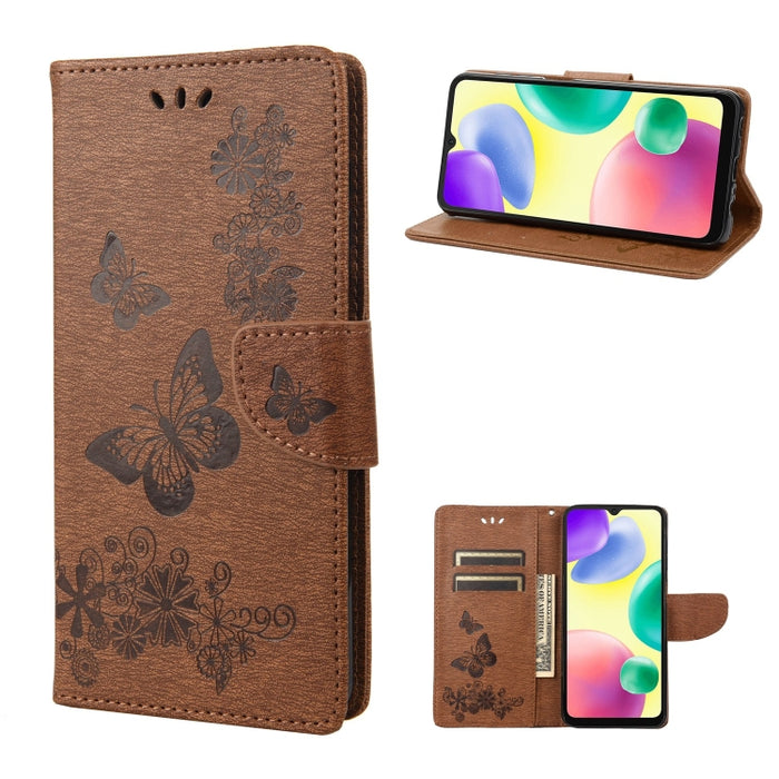 Estuche para teléfono de cuero con relieve de mariposa, For Xiaomi Redmi 10A, For Xiaomi Redmi 10C, For Samsung Galaxy M23 5G, For Samsung Galaxy M53 5G