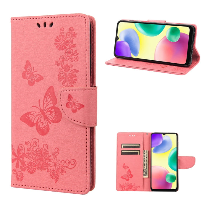 Estuche para teléfono de cuero con relieve de mariposa, For Xiaomi Redmi 10A, For Xiaomi Redmi 10C, For Samsung Galaxy M23 5G, For Samsung Galaxy M53 5G