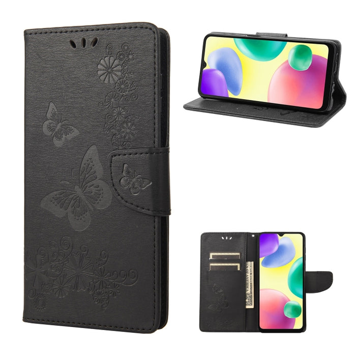 Estuche para teléfono de cuero con relieve de mariposa, For Xiaomi Redmi 10A, For Xiaomi Redmi 10C, For Samsung Galaxy M23 5G, For Samsung Galaxy M53 5G