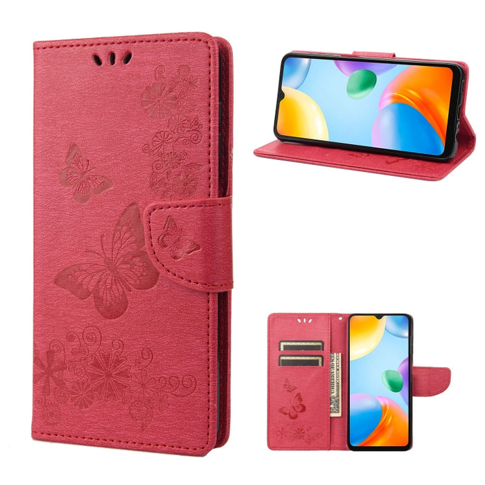 Estuche para teléfono de cuero con relieve de mariposa, For Xiaomi Redmi 10A, For Xiaomi Redmi 10C, For Samsung Galaxy M23 5G, For Samsung Galaxy M53 5G