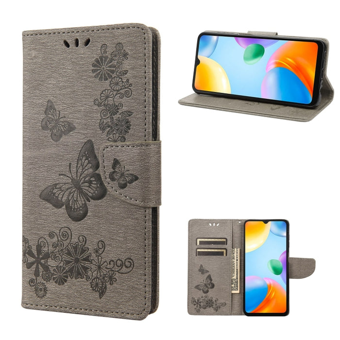 Estuche para teléfono de cuero con relieve de mariposa, For Xiaomi Redmi 10A, For Xiaomi Redmi 10C, For Samsung Galaxy M23 5G, For Samsung Galaxy M53 5G