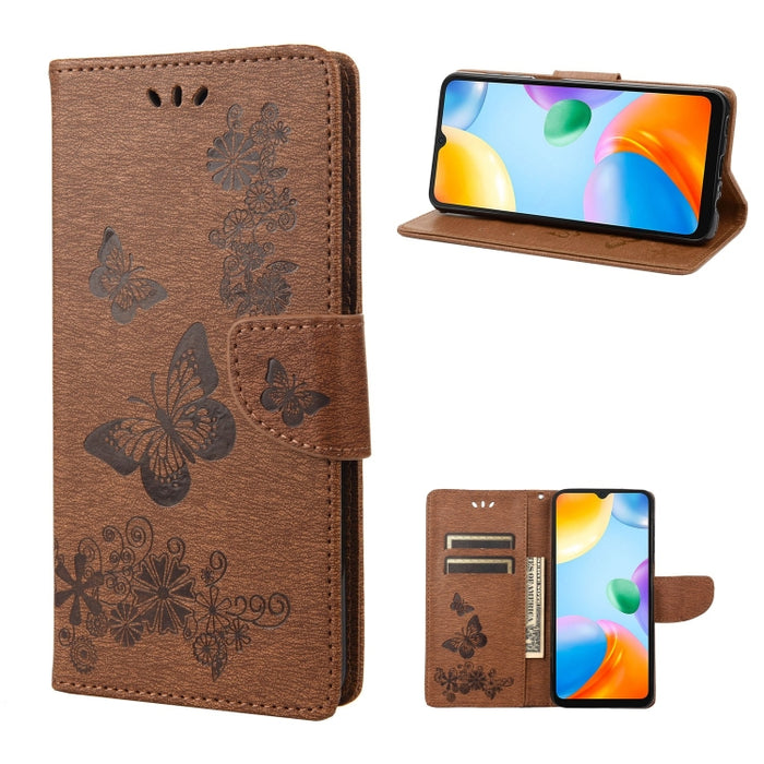 Estuche para teléfono de cuero con relieve de mariposa, For Xiaomi Redmi 10A, For Xiaomi Redmi 10C, For Samsung Galaxy M23 5G, For Samsung Galaxy M53 5G