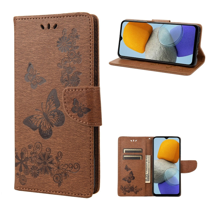 Estuche para teléfono de cuero con relieve de mariposa, For Xiaomi Redmi 10A, For Xiaomi Redmi 10C, For Samsung Galaxy M23 5G, For Samsung Galaxy M53 5G