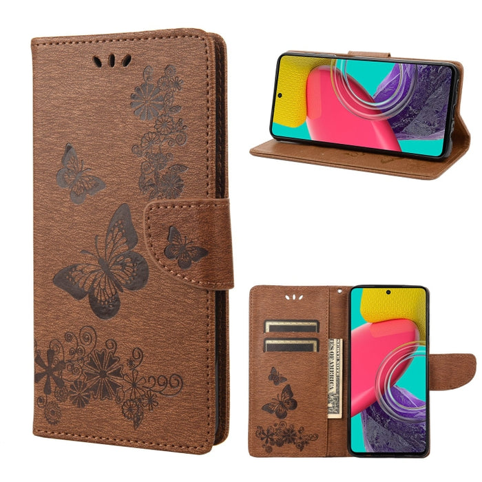 Estuche para teléfono de cuero con relieve de mariposa, For Xiaomi Redmi 10A, For Xiaomi Redmi 10C, For Samsung Galaxy M23 5G, For Samsung Galaxy M53 5G