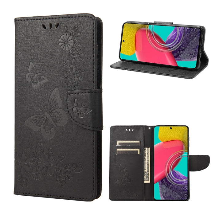 Estuche para teléfono de cuero con relieve de mariposa, For Xiaomi Redmi 10A, For Xiaomi Redmi 10C, For Samsung Galaxy M23 5G, For Samsung Galaxy M53 5G