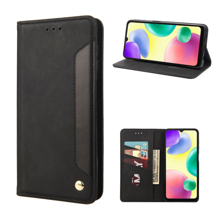 Estuche para teléfono de cuero con empalme de piel, For Xiaomi Redmi 10A, For Xiaomi Redmi 10C, For Samsung Galaxy M23 5G, For Samsung Galaxy M53 5G