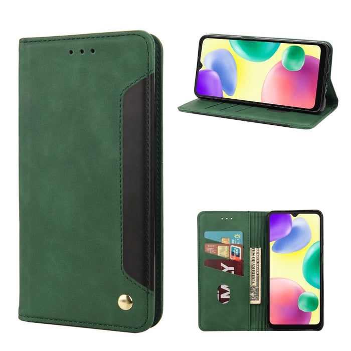 Estuche para teléfono de cuero con empalme de piel, For Xiaomi Redmi 10A, For Xiaomi Redmi 10C, For Samsung Galaxy M23 5G, For Samsung Galaxy M53 5G