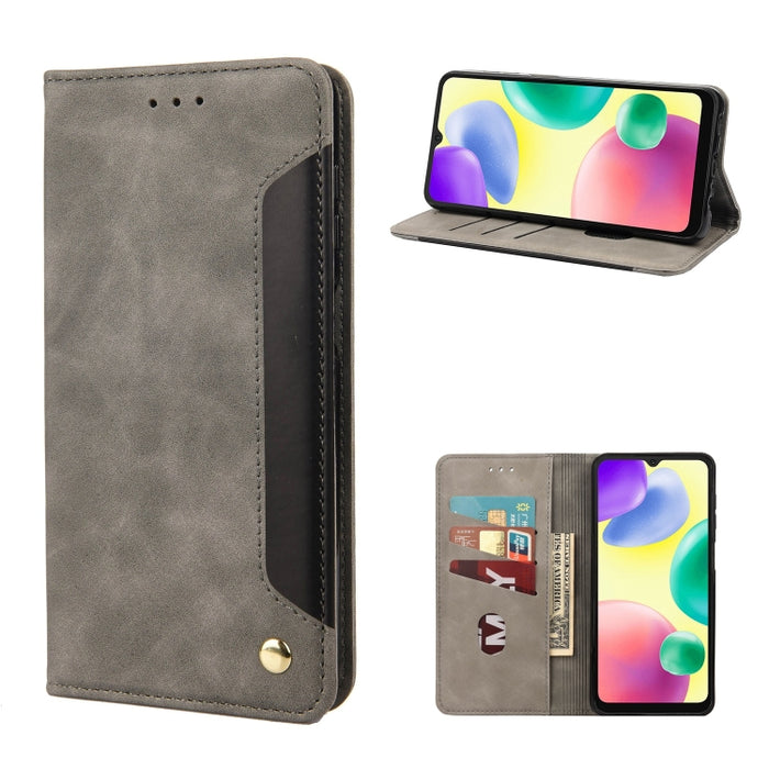 Estuche para teléfono de cuero con empalme de piel, For Xiaomi Redmi 10A, For Xiaomi Redmi 10C, For Samsung Galaxy M23 5G, For Samsung Galaxy M53 5G