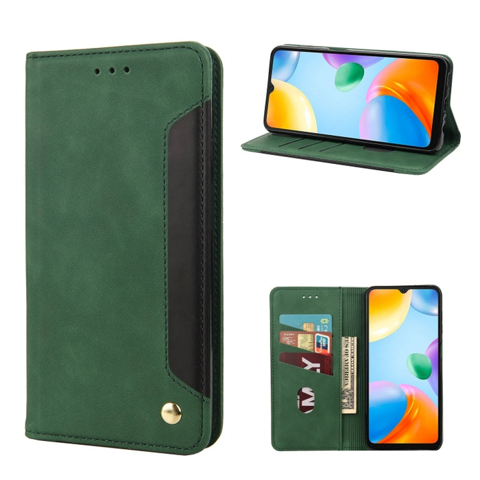 Estuche para teléfono de cuero con empalme de piel, For Xiaomi Redmi 10A, For Xiaomi Redmi 10C, For Samsung Galaxy M23 5G, For Samsung Galaxy M53 5G