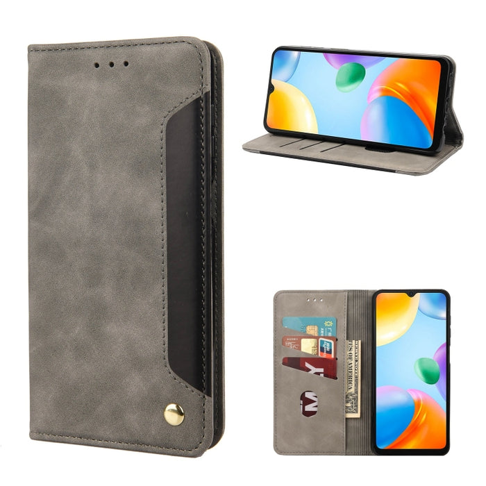Estuche para teléfono de cuero con empalme de piel, For Xiaomi Redmi 10A, For Xiaomi Redmi 10C, For Samsung Galaxy M23 5G, For Samsung Galaxy M53 5G