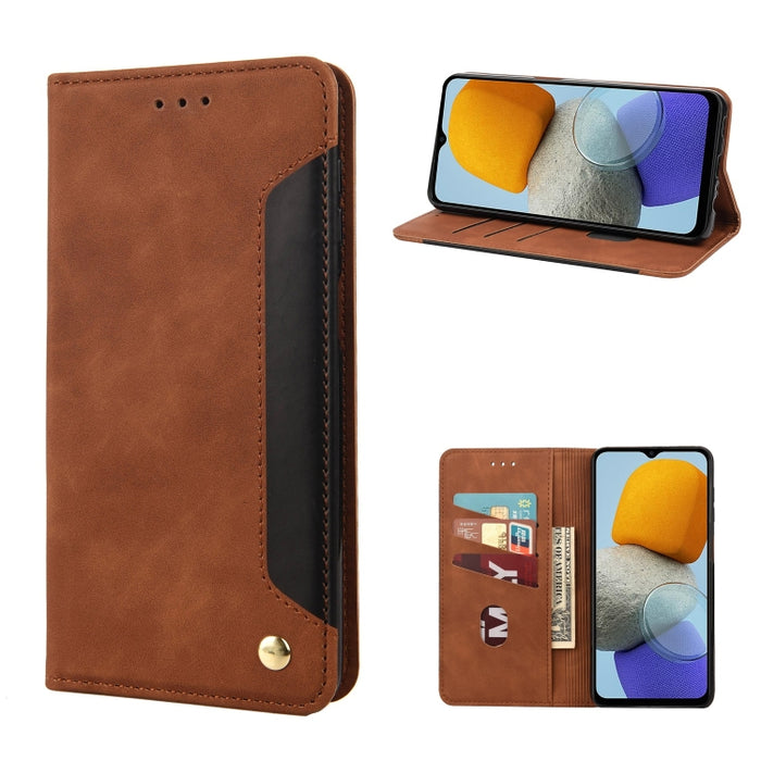 Estuche para teléfono de cuero con empalme de piel, For Xiaomi Redmi 10A, For Xiaomi Redmi 10C, For Samsung Galaxy M23 5G, For Samsung Galaxy M53 5G