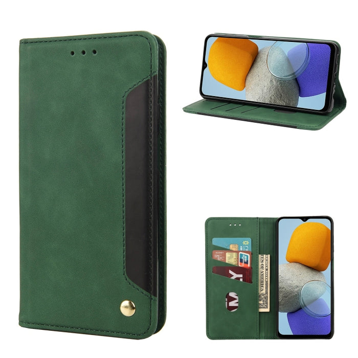 Estuche para teléfono de cuero con empalme de piel, For Xiaomi Redmi 10A, For Xiaomi Redmi 10C, For Samsung Galaxy M23 5G, For Samsung Galaxy M53 5G