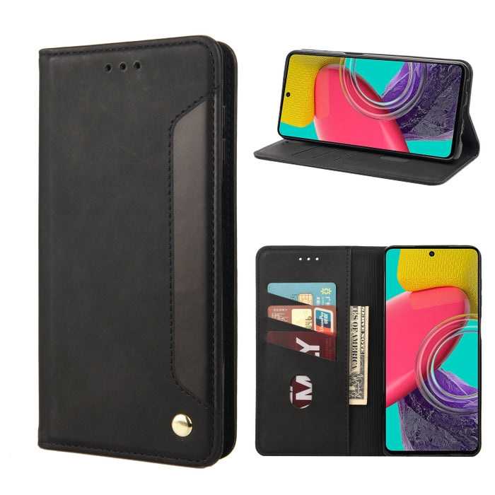 Estuche para teléfono de cuero con empalme de piel, For Xiaomi Redmi 10A, For Xiaomi Redmi 10C, For Samsung Galaxy M23 5G, For Samsung Galaxy M53 5G