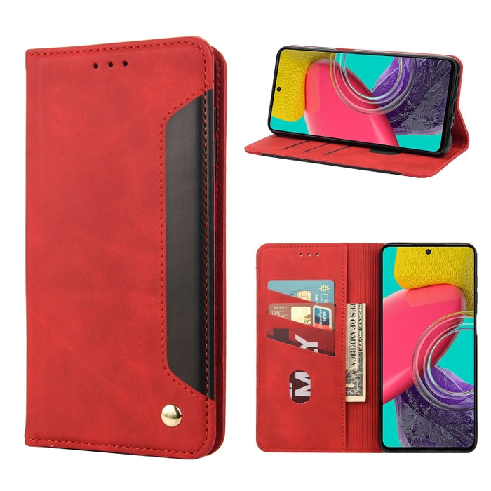 Estuche para teléfono de cuero con empalme de piel, For Xiaomi Redmi 10A, For Xiaomi Redmi 10C, For Samsung Galaxy M23 5G, For Samsung Galaxy M53 5G