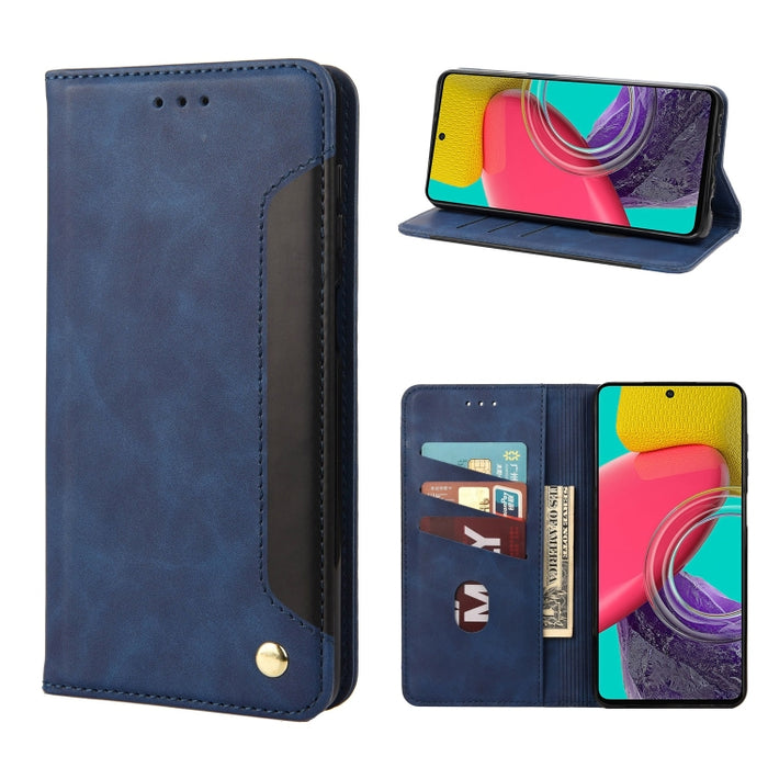 Estuche para teléfono de cuero con empalme de piel, For Xiaomi Redmi 10A, For Xiaomi Redmi 10C, For Samsung Galaxy M23 5G, For Samsung Galaxy M53 5G