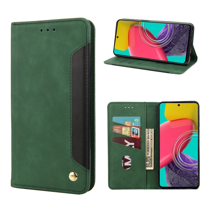 Estuche para teléfono de cuero con empalme de piel, For Xiaomi Redmi 10A, For Xiaomi Redmi 10C, For Samsung Galaxy M23 5G, For Samsung Galaxy M53 5G