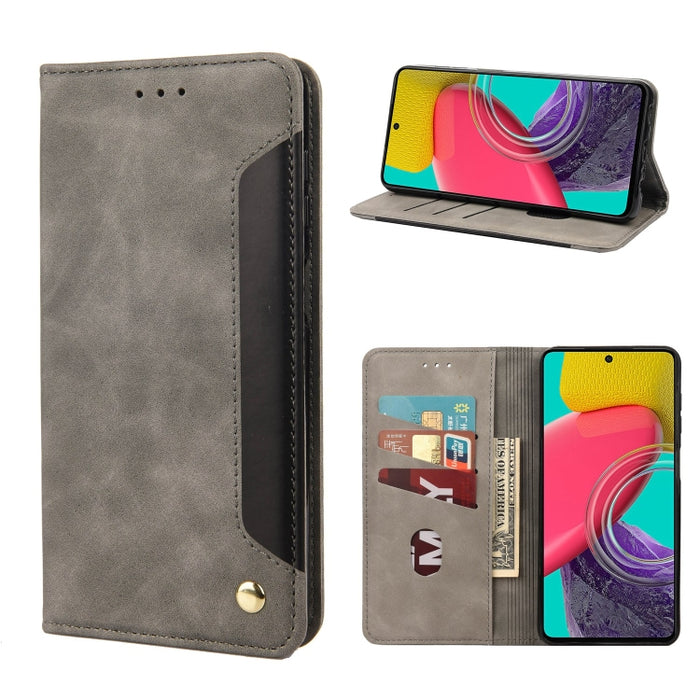 Estuche para teléfono de cuero con empalme de piel, For Xiaomi Redmi 10A, For Xiaomi Redmi 10C, For Samsung Galaxy M23 5G, For Samsung Galaxy M53 5G