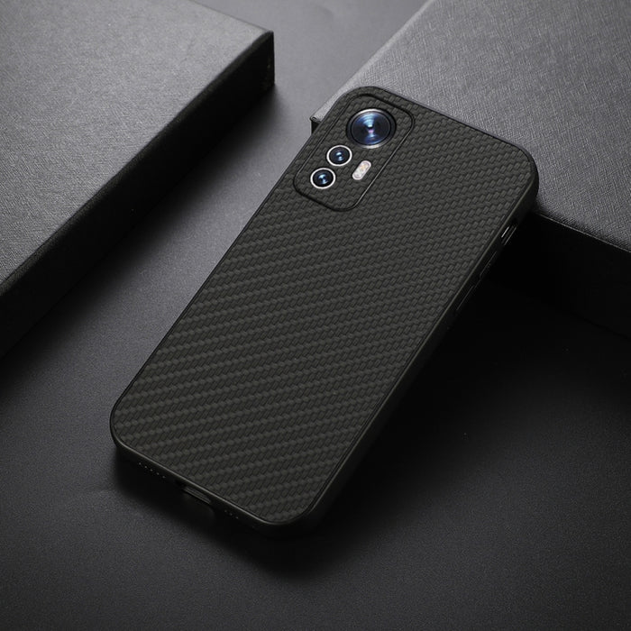Estuche a prueba de golpes con textura de fibra de carbono con orificio preciso, For Xiaomi Mi 12 Lite