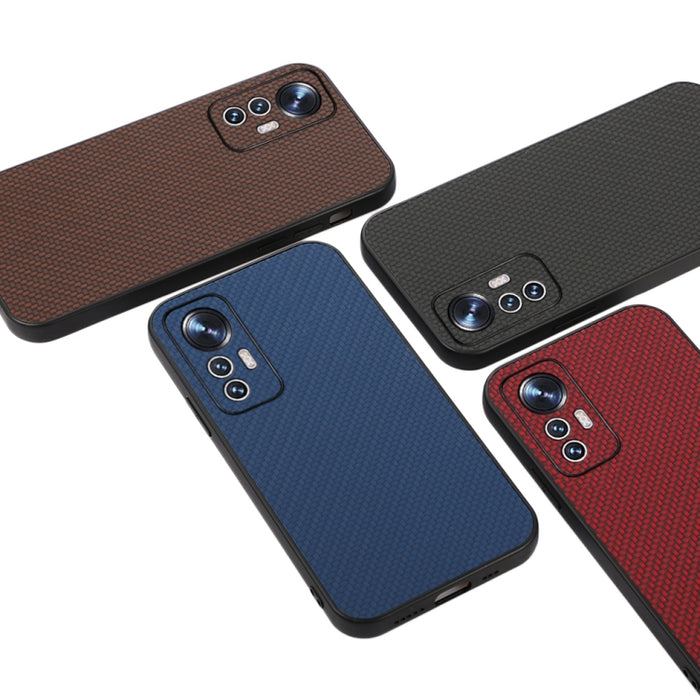 Estuche a prueba de golpes con textura de fibra de carbono con orificio preciso, For Xiaomi Mi 12 Lite