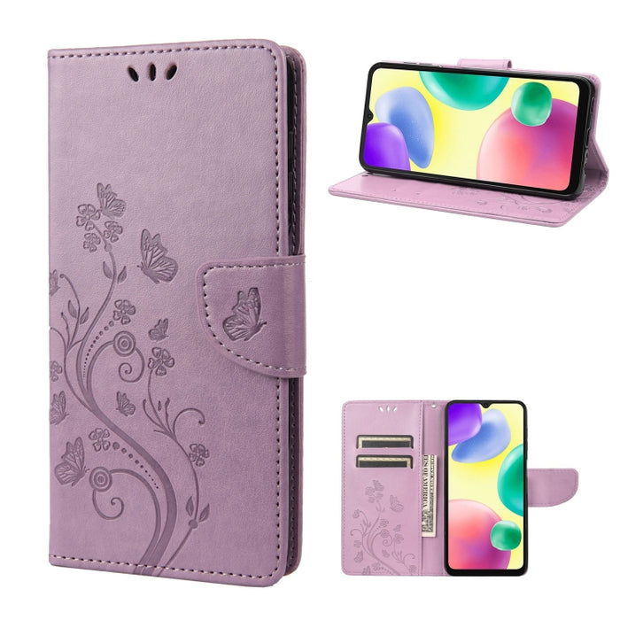 Estuche para teléfono con tapa de cuero con estampado de flores de mariposa, For Xiaomi Redmi 10A, For Xiaomi Redmi 10C, For Samsung Galaxy M23 5G, For Samsung Galaxy M53 5G