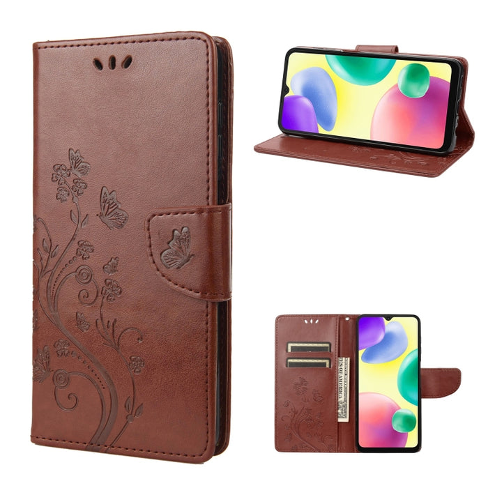 Estuche para teléfono con tapa de cuero con estampado de flores de mariposa, For Xiaomi Redmi 10A, For Xiaomi Redmi 10C, For Samsung Galaxy M23 5G, For Samsung Galaxy M53 5G